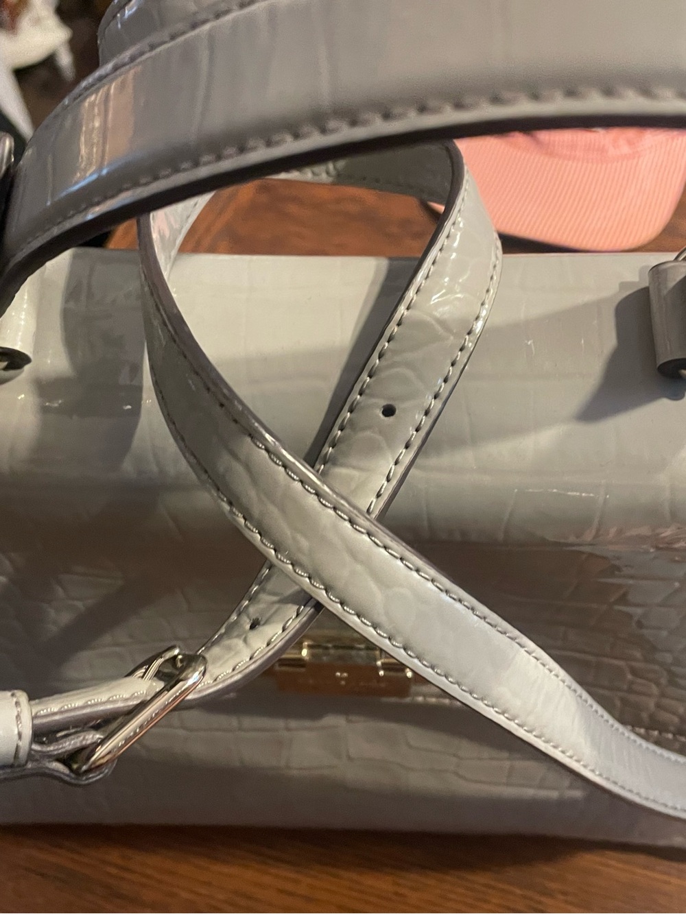 Kate Spade Croc-Embossed Nude Handbag - Picture 5 of 8